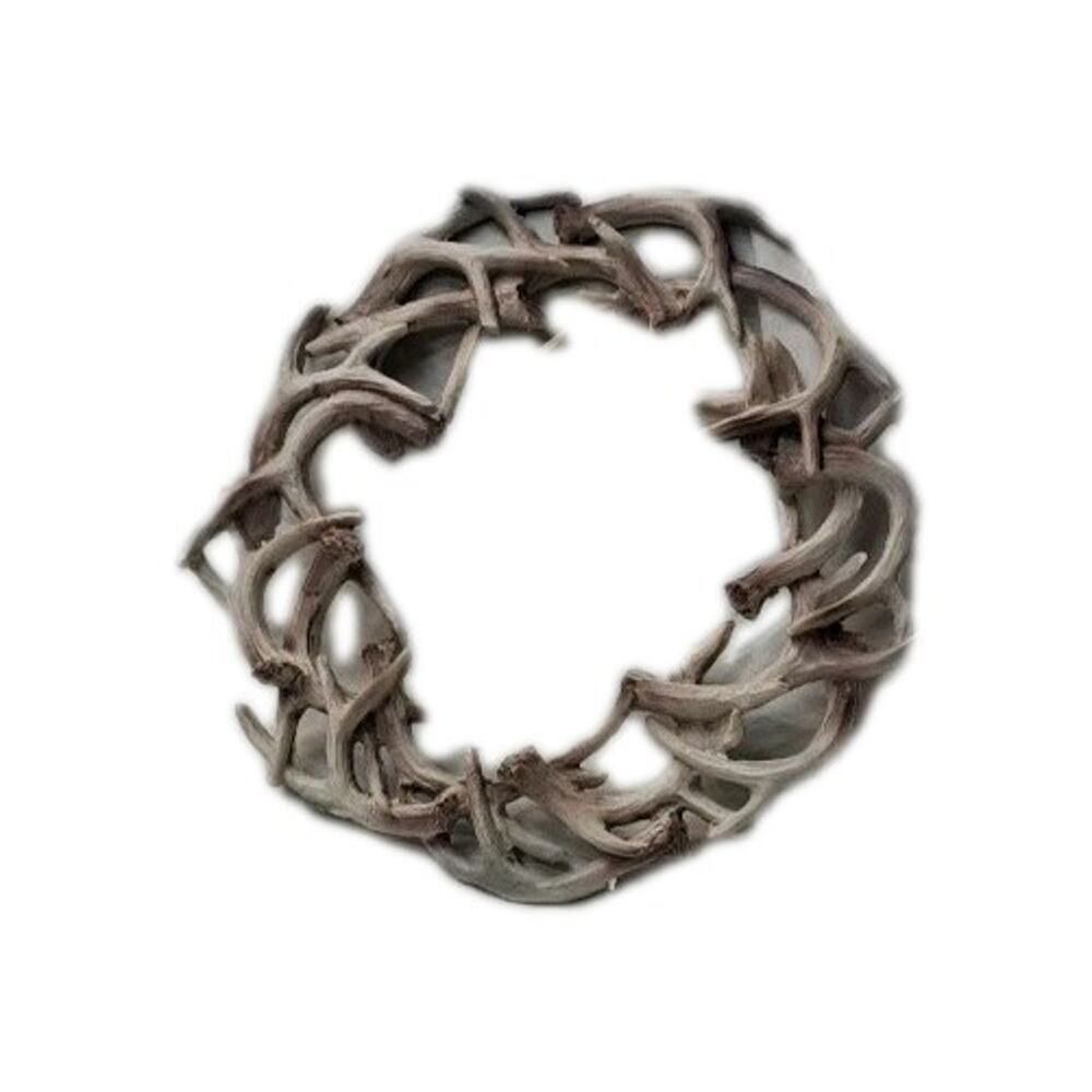 Rustic Deer Antler Christmas Wreath 8” Artificial Holiday Decor NWT